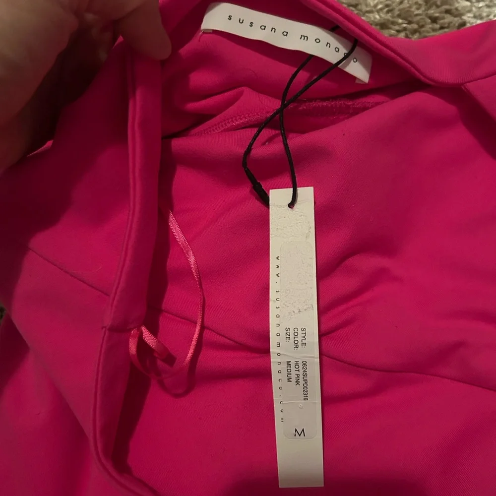 Susana Monaco Hot Pink One-Shoulder Dress - Picture 9 of 13